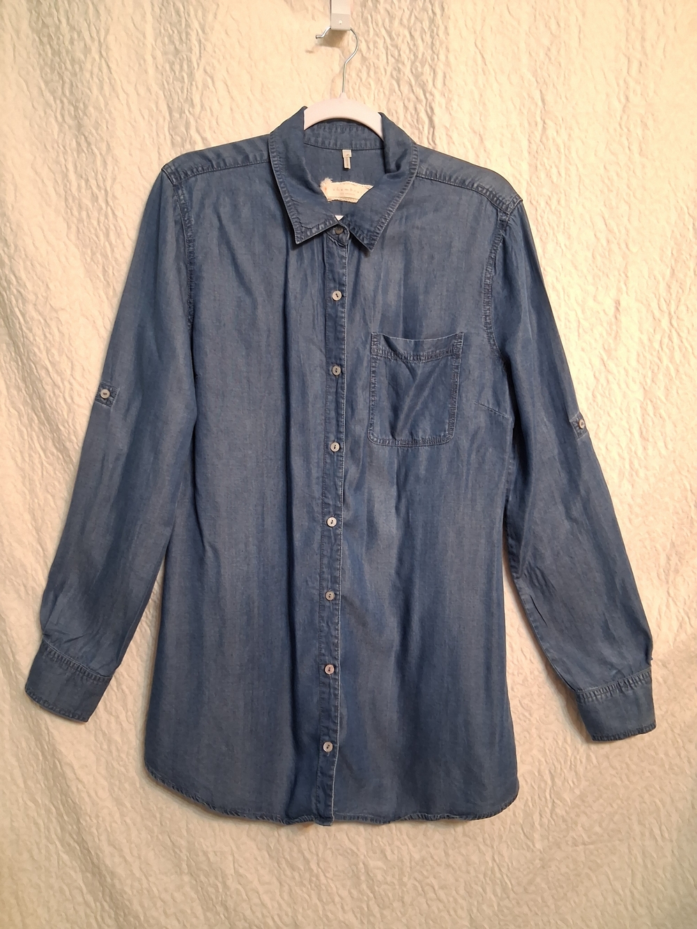 Womens CHAMRAI LOS ANGELES  Blue Denim, Lightweight  Button-Down Shirt
